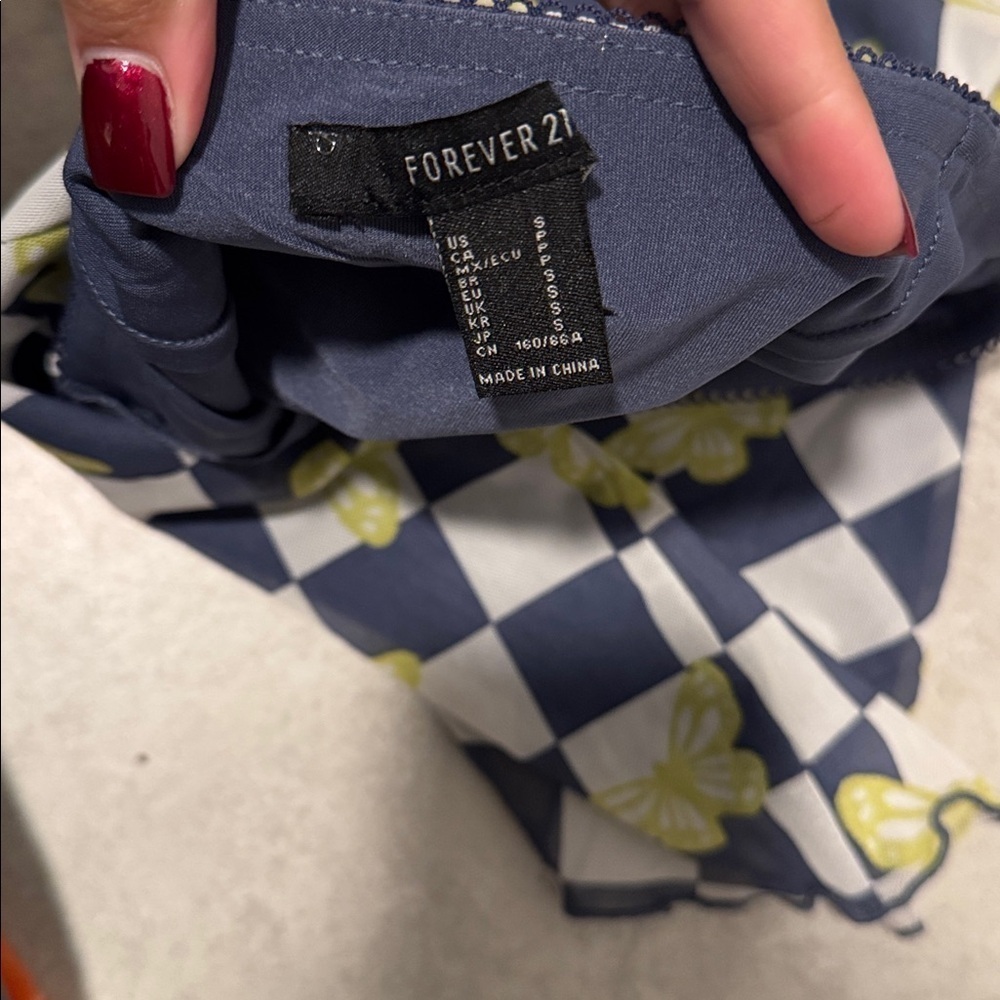Forever 21 Blue and Yellow Checkered Mini Skirt - Picture 3 of 3